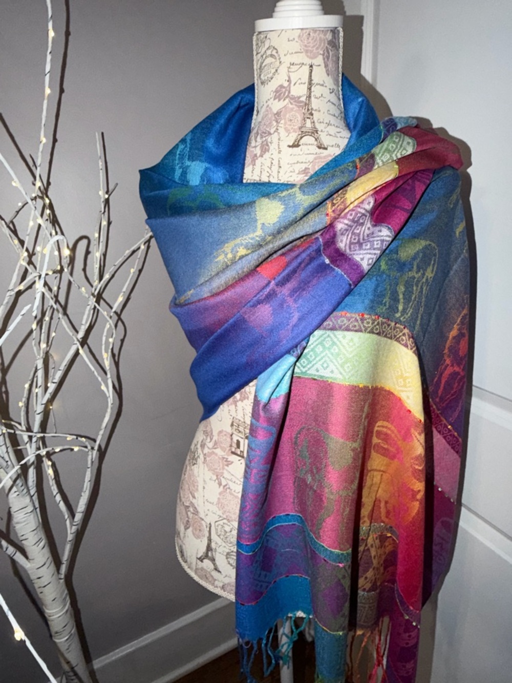Peruvian Alpaca Cotton Scarf/ Pashmina #1